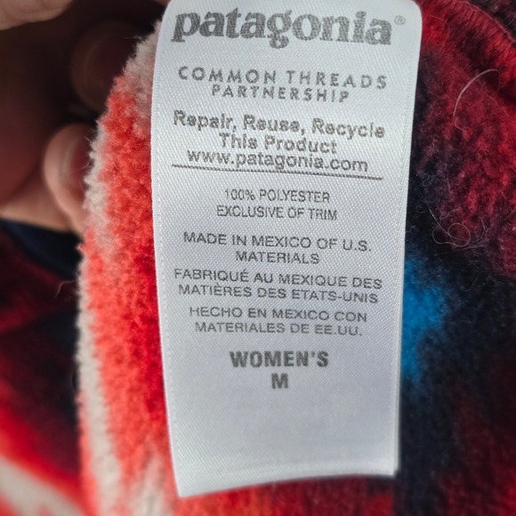 Patagonia Synchilla Snap-T Fleece Pullover Red Southwestern Tribal 25455 FA15 - Picture 7 of 9